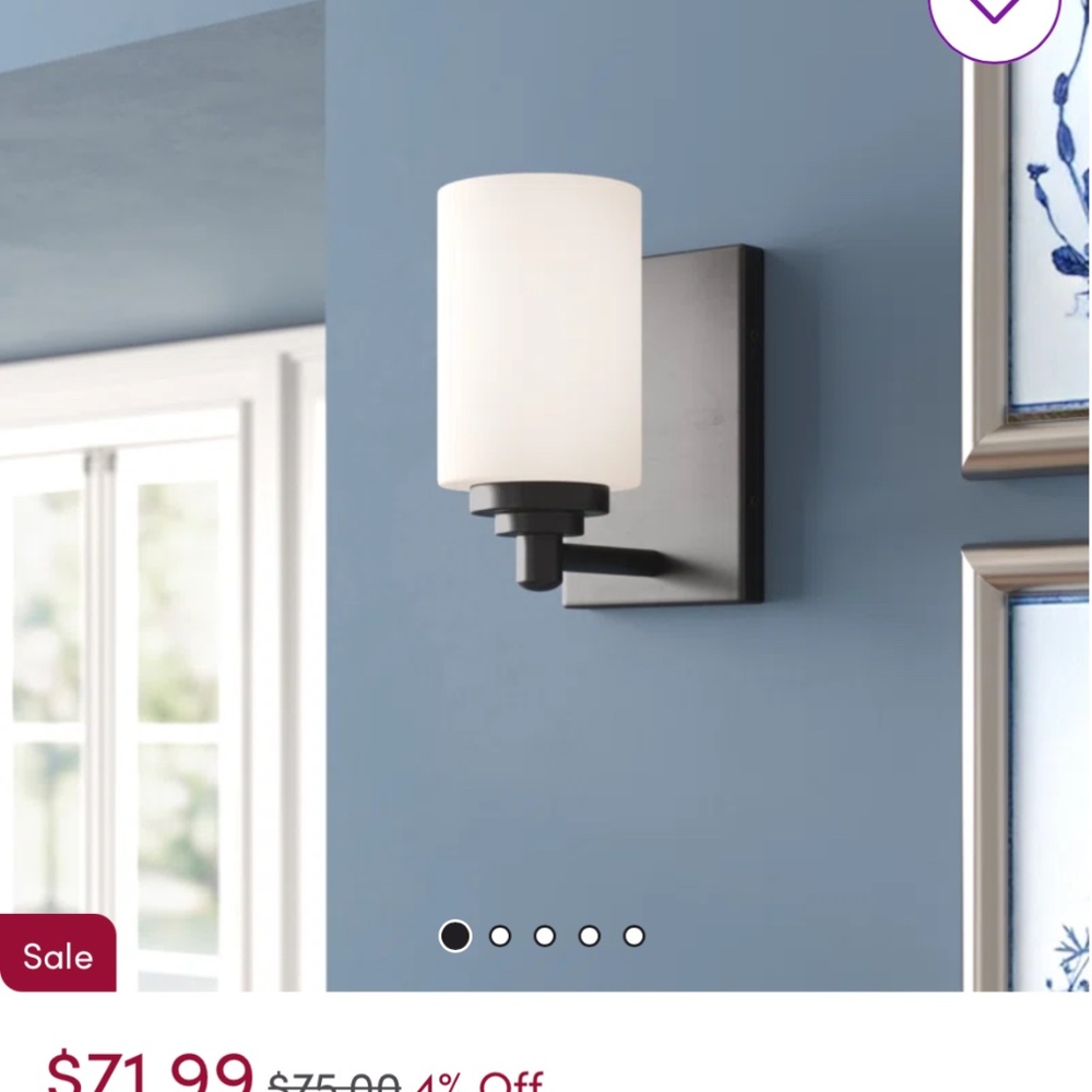 Blakely aluminum armed sconce by Lark Manor